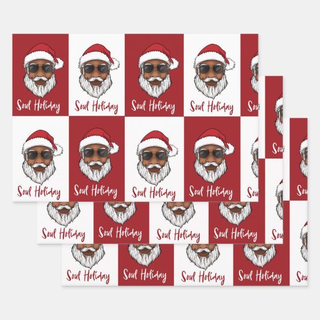 Hoja De Papel De Regalo Envoltura de regalo de los Navidades de Santa Clau (Set)