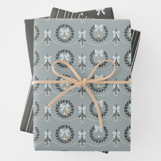 Hoja De Papel De Regalo Envoltura de regalo de muérdago y corona victorian