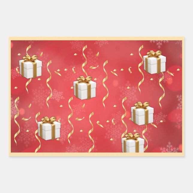 Hoja De Papel De Regalo Envoltura de regalo de Navidad (Anverso)