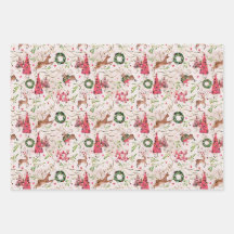 Envoltura de regalo forestal para Navidades rosado