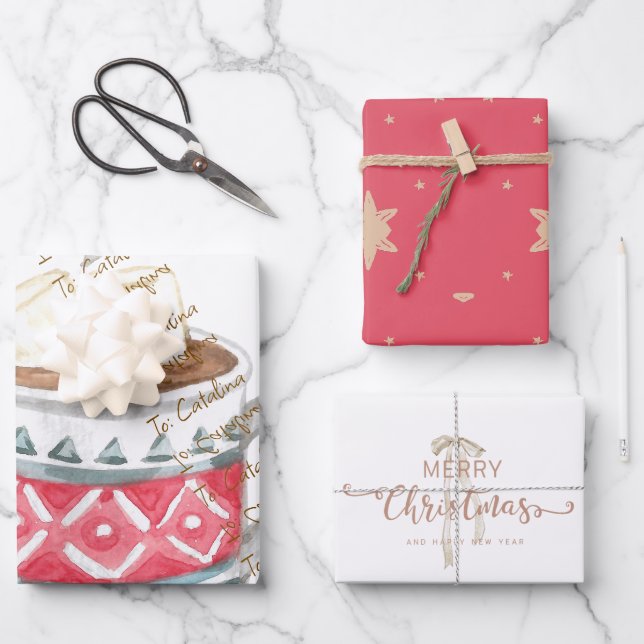 Hoja De Papel De Regalo Envoltura de regalo para Navidades de 3 paquetes d (Anverso)