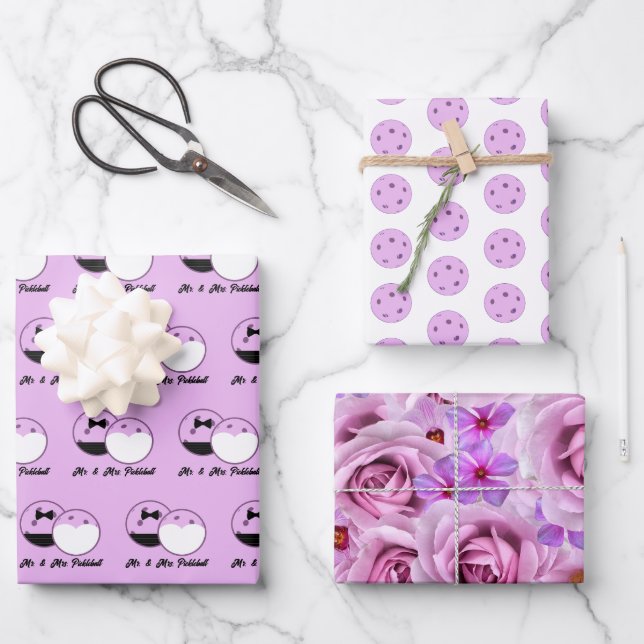 Hoja De Papel De Regalo Envoltura de regalo personalizada de Lavender Boda (Anverso)