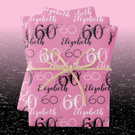 Hoja De Papel De Regalo Envoltura de regalo personalizada para 60 cumpleañ