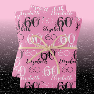 Hoja De Papel De Regalo Envoltura de regalo personalizada para 60 cumpleañ