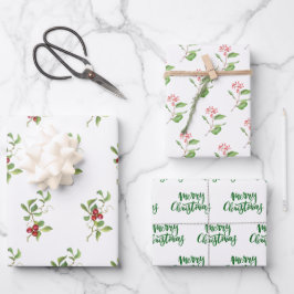 Hoja De Papel De Regalo Envoltura de regalo variada para navidades Berries
