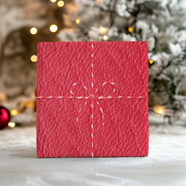 Hoja De Papel De Regalo Envoltura de textura de cuero rojo falso (Faux Red Leather Texture Wrapping Wrapping Paper Sheets)