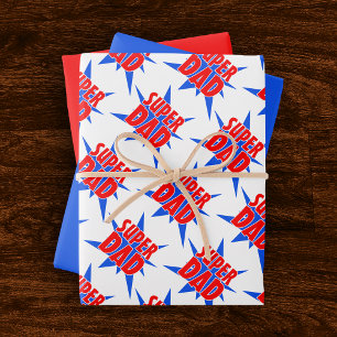 Hoja De Papel De Regalo Envoltura del regalo del Día del Padre de Súper Pa