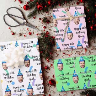 Hoja De Papel De Regalo Envoltura personalizada de regalo de cumpleaños, n