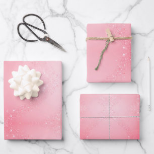 Hoja De Papel De Regalo Envoltura rosa con rociadores