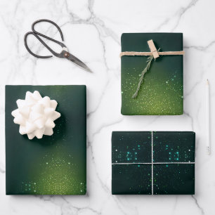 Hoja De Papel De Regalo Envoltura verde con rociadores