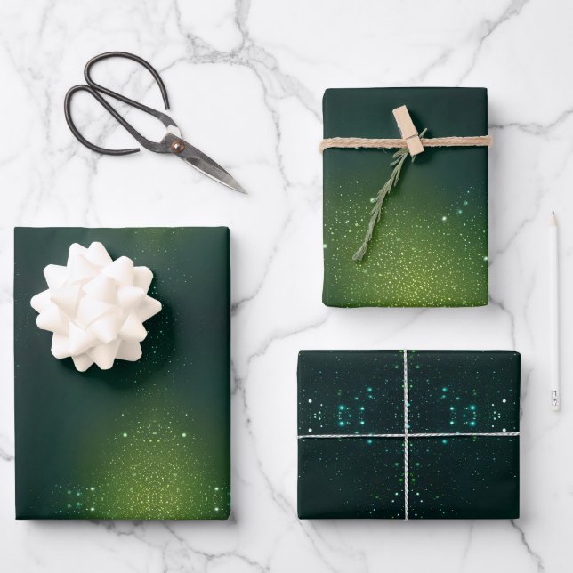 Hoja De Papel De Regalo Envoltura verde con rociadores (Anverso)