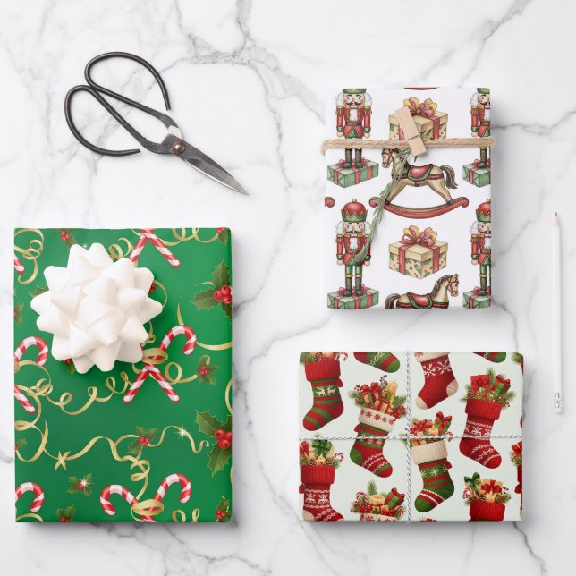 Hoja De Papel De Regalo envolturas de Navidad  (Anverso)