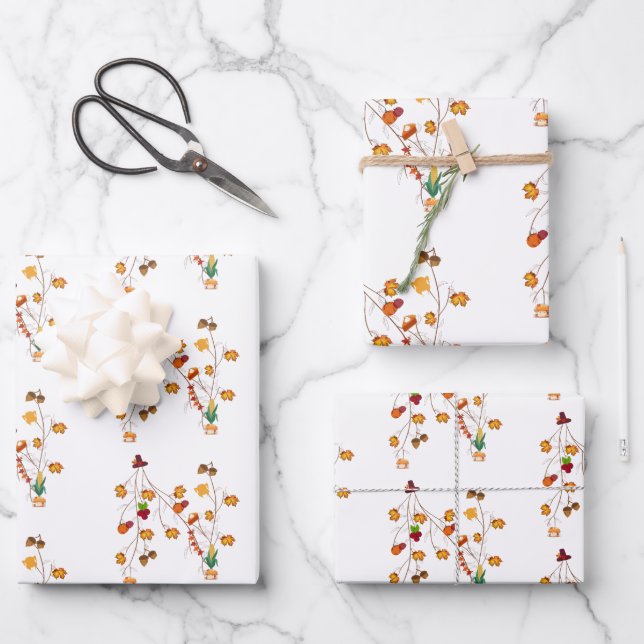 Hoja De Papel De Regalo Envolturas de regalo de Acción de Gracias (Anverso)