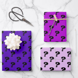 Hoja De Papel De Regalo Envolvente de regalo morado y negro (signo de inte