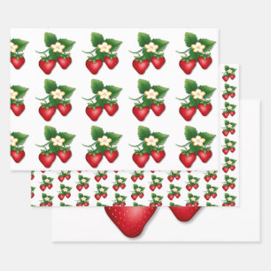 Hoja De Papel De Regalo Envuelvo con I Love Strawberry