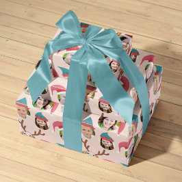 Hoja De Papel De Regalo Equipo de Navidades rosados con seis Personalizado