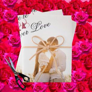 Hoja De Papel De Regalo "Eres Mi Amor Por Siempre" Fotografía Elegante Ros