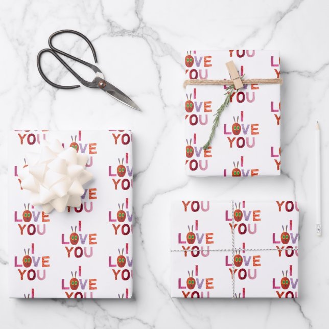 Hoja De Papel De Regalo Eric Carle | Caterpillar te amo (Anverso)