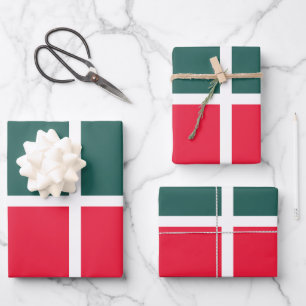 Hoja De Papel De Regalo Erupción verde rojo controlado