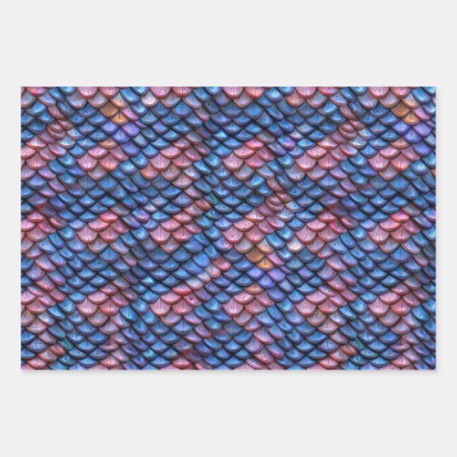 Hoja De Papel De Regalo Escalas de Sirenas (Anverso)