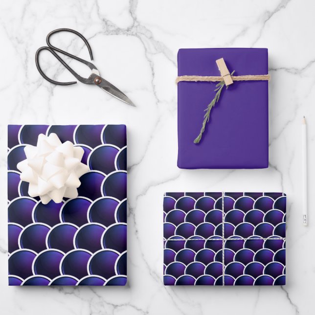Hoja De Papel De Regalo Escalas púrpuras (Anverso)