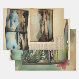 Hoja De Papel De Regalo Escapa de pintura tradicional japonesa No.