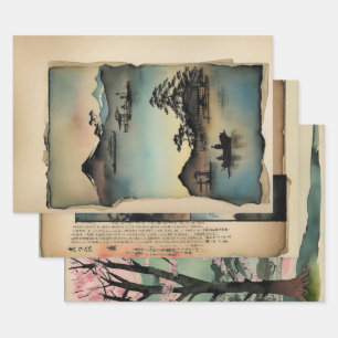 Hoja De Papel De Regalo Escapada de pintura tradicional japonesa No12