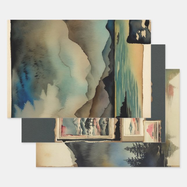 Hoja De Papel De Regalo Escapada de pintura tradicional japonesa No15 (Set)