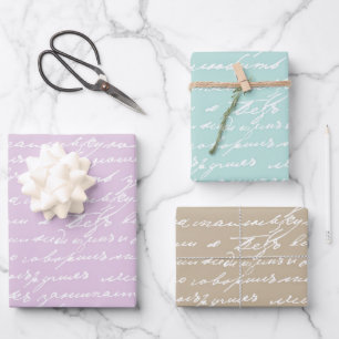 Hoja De Papel De Regalo Escritor de escritura a mano cursiva libro mucho m