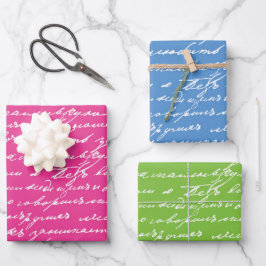 Hoja De Papel De Regalo Escritor de escritura a mano cursiva Libros colori
