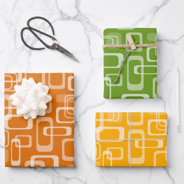 Hoja De Papel De Regalo Escuadrones mod retro de Guay de vuelta al patrón  (Anverso)