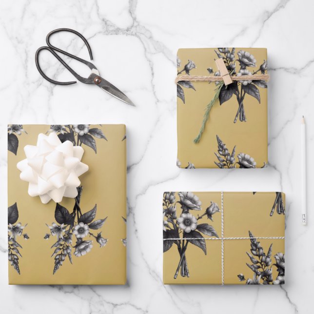 Hoja De Papel De Regalo Escudo de los Caballeros con hiedra sobre fondo do (Anverso)