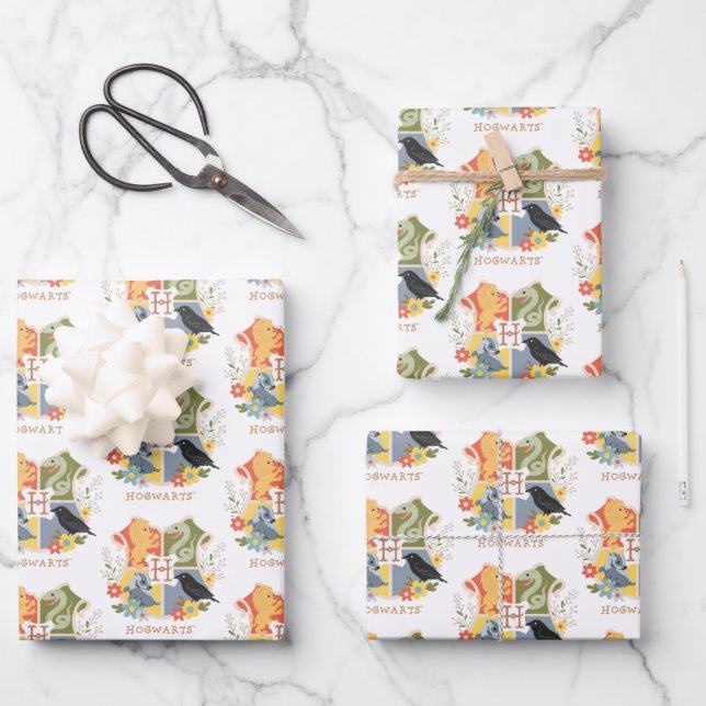 Hoja De Papel De Regalo Escudo Magic Blooms HOGWARTS™ (Anverso)