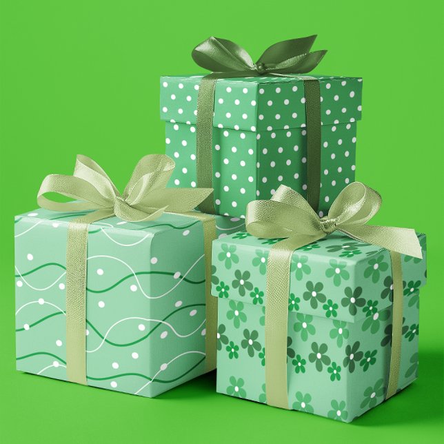 Hoja De Papel De Regalo Esmeralda St. Patrick's day Sweet Green set de 3 (Esmeralda St. Patrick's day Sweet Green set of 3 Wrapping Paper Sheets)