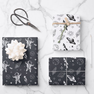 Hoja De Papel De Regalo Espacio y galaxia planetaria