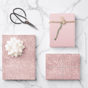 Hoja De Papel De Regalo Esparkle Rosa Gold Glam