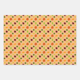 Hoja De Papel De Regalo Especie de calabaza 3 coordenadas otoño otoño cump