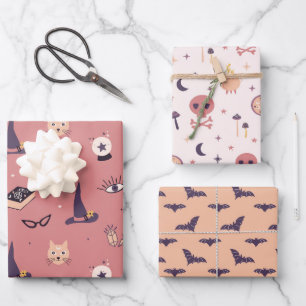 Hoja De Papel De Regalo Espectáculo mágico de bruja rosa