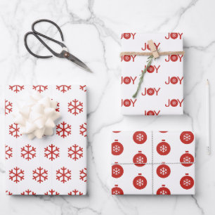 Hoja De Papel De Regalo Espectáculos de nieve, alegría y bolas de Navidad