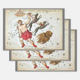 Hoja De Papel De Regalo Espejo de Urania, Mapa Celeste Antiguo de Astronom