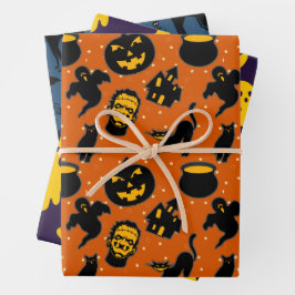 Hoja De Papel De Regalo Espeluznante Patrón de Halloween