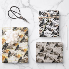 Hoja De Papel De Regalo Espeluznante Raven Gótico En Halloween Adulto De L