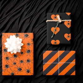 Hoja De Papel De Regalo Espeluznantes arañas de Halloween