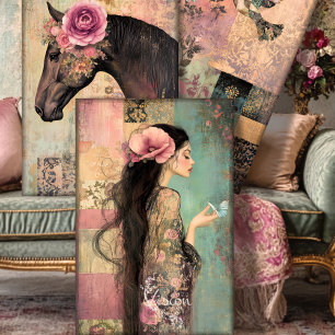 Hoja De Papel De Regalo Espíritu Libre Romántico Núcleo DECOUPAGE PESADO D