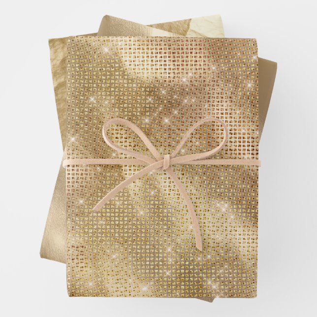 Hoja De Papel De Regalo Espuma de oro de Glam moda (In situ)