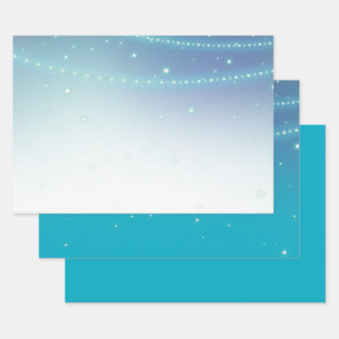 Hoja De Papel De Regalo Espuma de sirena azul Aqua