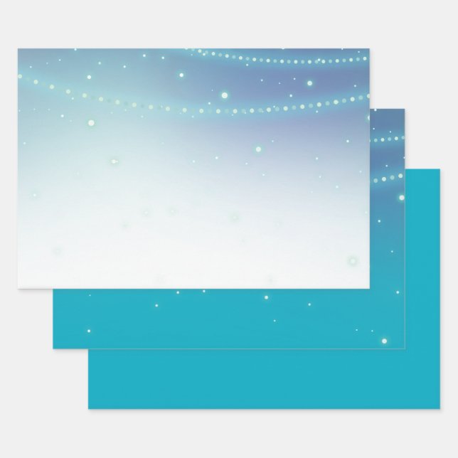 Hoja De Papel De Regalo Espuma de sirena azul Aqua (Set)