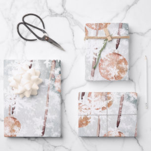 Hoja De Papel De Regalo Espumoso Ornamentos de bola rosa de salmón