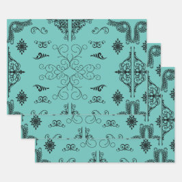 Hoja De Papel De Regalo esquinas-flourish-scroll-frame