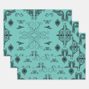 Hoja De Papel De Regalo esquinas-flourish-scroll-frame